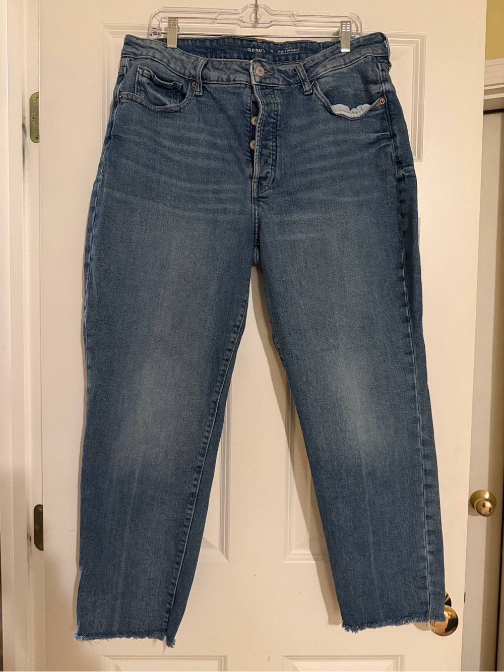 Old Navy Blue Cropped Button-Fly Jeans